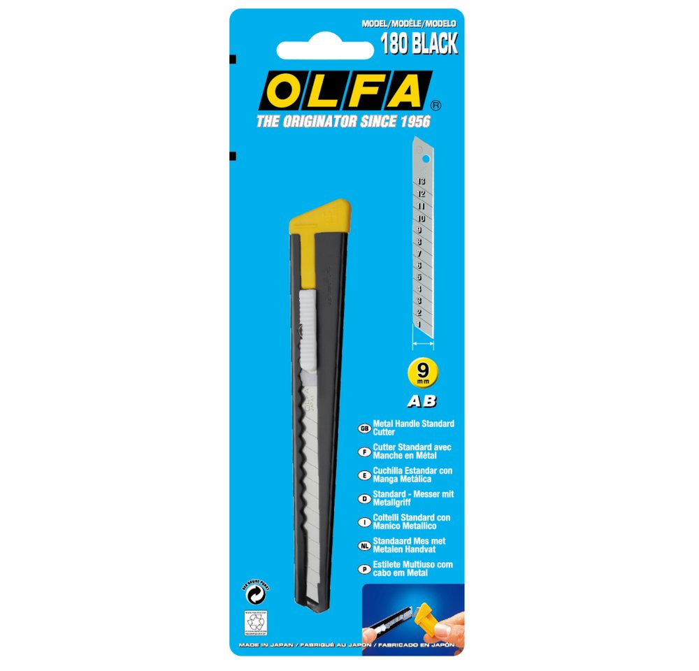 Olfa Cuttermesser Universal-Messer mit abbrechbarer einziehbarer Klinge Drucktastenm. von Olfa