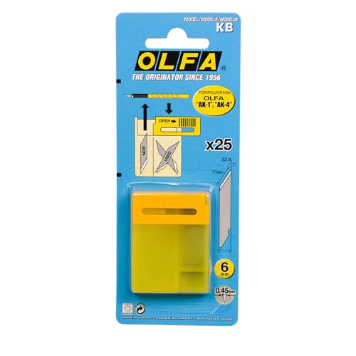 OLFA KB - Pack de 25 cuchillas para cúter artistico plateadas von Olfa