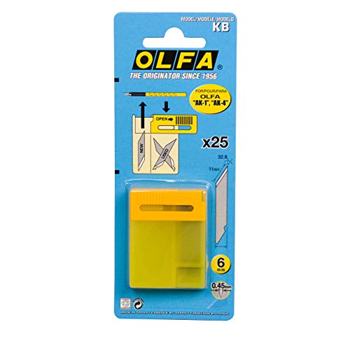 OLFA KB - Pack de 25 cuchillas para cúter artistico plateadas von Olfa