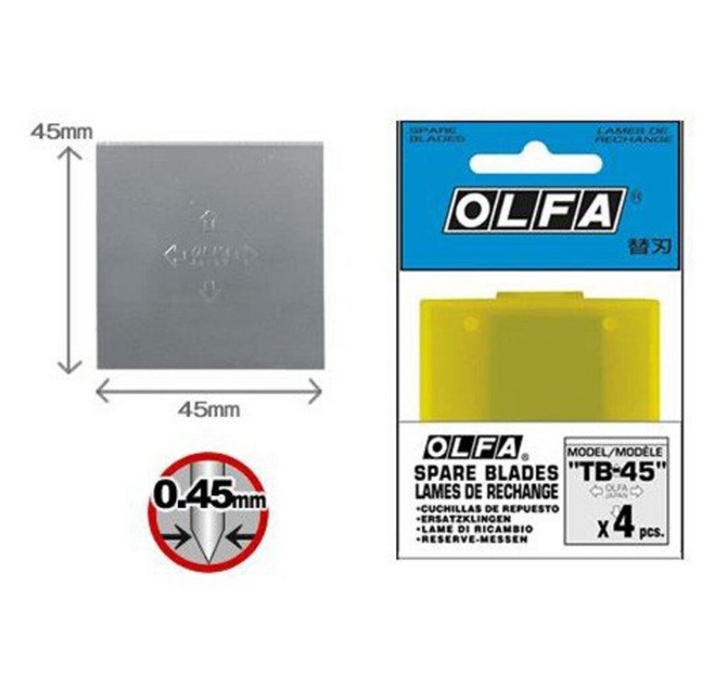 Olfa Universalschaber OLFA 4 Klingen TB-45 für Schaber T-45 von Olfa