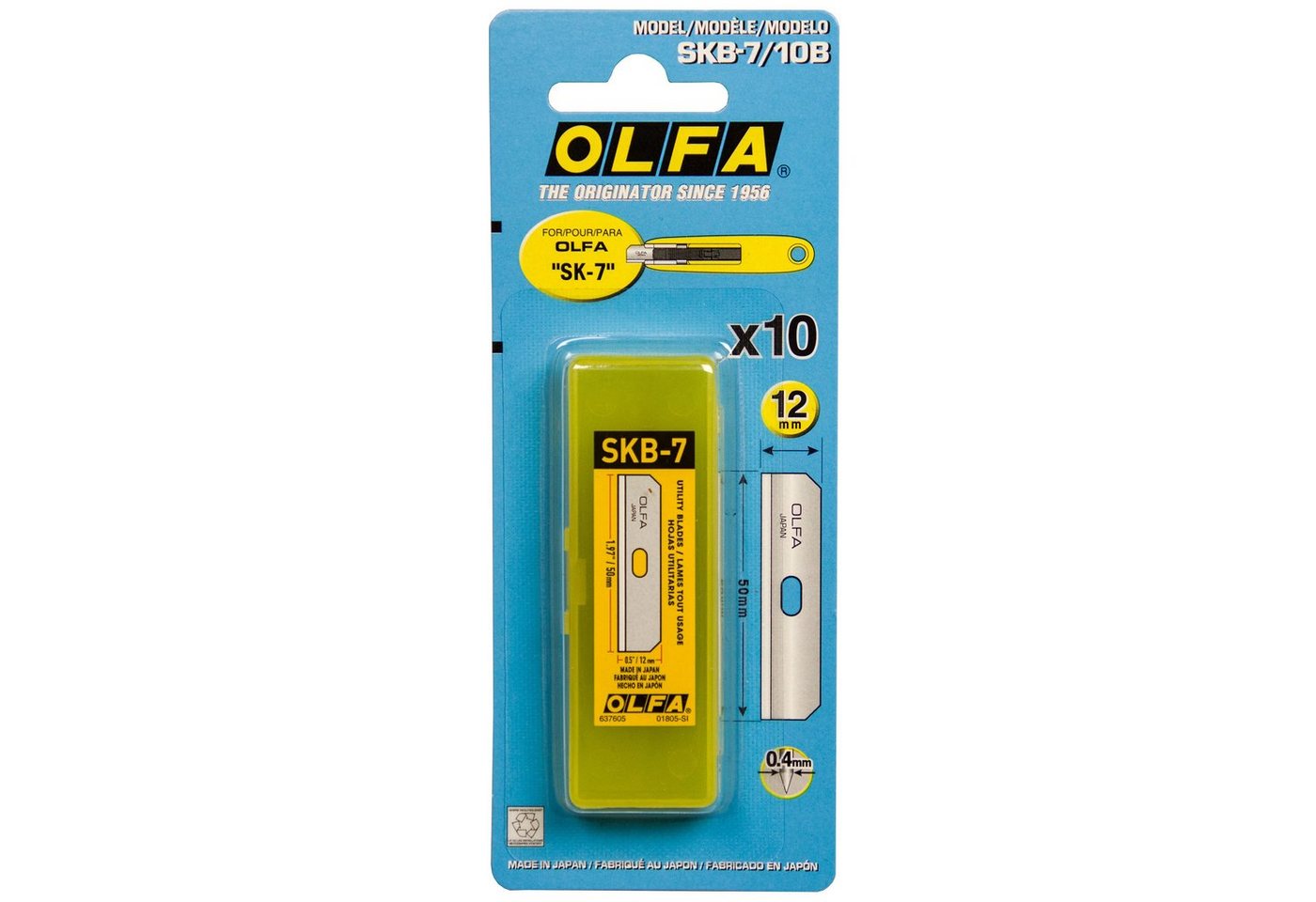 Olfa Werkzeug Olfa 10 x Ersatzmesser SKB Klingen für Sicherheitsmesser SK-7, (1-St) von Olfa