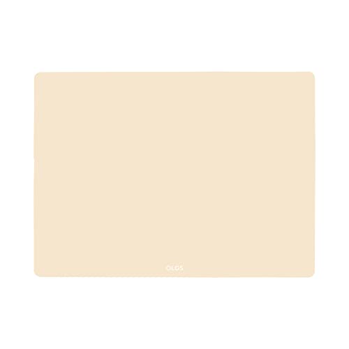 OLGS Silikonmatte 40x30 cm für Baby | Silikon Unterlage Tischmatte, Bastelmatte | Tischset Rutschfestes Platzset Abwaschbar Cream Beige | Knetunterlage Spülmaschinenfeste Platzdeckchen für Kleinkinder von Olgs