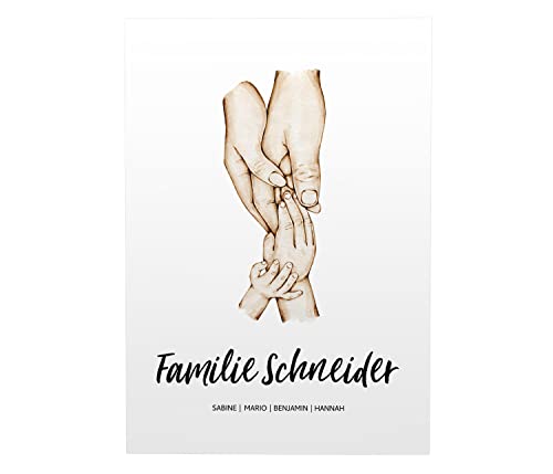 Olgs Personalisiertes Poster Wandbild Familie | Kunstdruck DIN A3 (29,7 x 42 cm) | Dekoration Wohnung Haus Poster mit Namen (A3, WP09 - Big Family) von Olgs