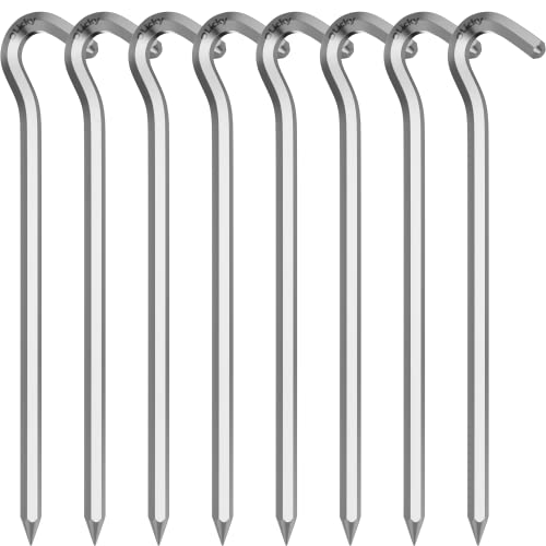 8 Stück Zeltheringe, 18cm / 7" Metall Aluminium Vorzelt Heringe Camping Erdnägel Häringe Zelt Bodenanker für Böden von Olicky