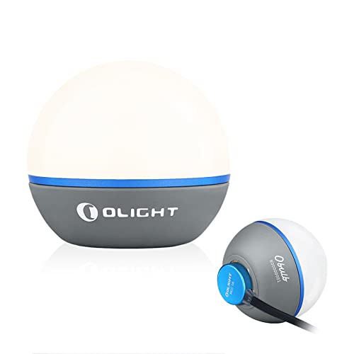 OLIGHT Obulb Led Nachtlicht, Wiederaufladbare Atmosphäre Nachttischlampe mit 55 Lumen, Farbwechsel & Dimmbare Beleuchtung, bis zu 56 Stunden Tischlampe zum Lesen,Schlafen und Dekoration(Grau) von OLIGHT