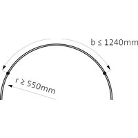 Oligo CHECK-IN System Schiene gebogen b=124 cm / R>55 cm, Chrom matt von Oligo