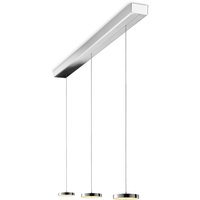 Oligo Decent LED Pendelleuchte, 3-flg., TW, unsichtbare Höhenverstellung, Baldachin: Chrom von Oligo