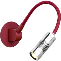 Oligo A Little Bit Colour LED Wandeinbauleuchte rot matt, Kopf: Chrom Oligo A Little Bit Colour LED Wandeinbauleuchte rot matt, Kopf: Chrom von Oligo