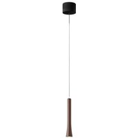 Oligo Rio LED Pendelleuchte, unsichtbare Höhenverstellung Brazilian brown, Baldachin: schwarz matt von Oligo