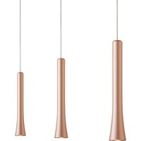 Oligo Rio LED Pendelleuchte, 3-flg., unsichtbare Höhenverstellung, Baldachin: Chrom Satin copper von Oligo