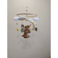 Baby-Gitterbett-Mobilekinder-Mobile „Mamas Liebe". Kindermobile Häschen Mama Und Baby. Geschenk Für Werdende Mutter, Hängendes Mobile von OliinykAnnaStore