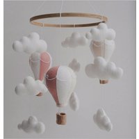 Baby Mobile Heißluftballon Kinderzimmer Mobile Hängemobile Ballon Neugeborenen Babyparty von OliinykAnnaStore