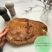 Schneidebrett Personalisiert, Olivenholz - Rustikales Olivenholzbrett Mit Gravur Als Individuelles Geschenk Schneidebrett Personalisiert, Olivenholz - Rustikales Olivenholzbrett Mit Gravur Als Individuelles Geschenk von OliqueDE