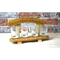 Schnapsbank Für Freunde Mit Gravur Inkl. Gläser Aus Echtem Eichenholz Personalisierbar von OlisHolzdeko