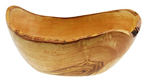 Olivenholz oval RUSTIKAL Schüssel für Salat/Obst, Korn/Natur von Olive Wood