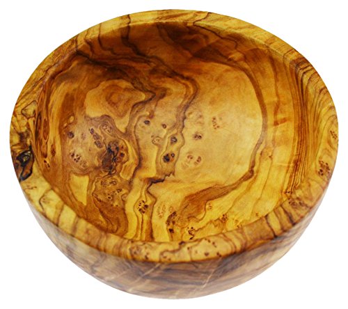 Olive Wood Runde Schüssel für Salat/Obst, Holz, Getreide/Natur, 12 x 12 x 5 cm von Olive Wood