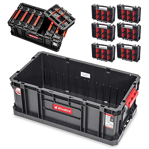 OliveBird SET Sortimentskasten + 6 x Organizer Multi 6er Sortimentskasten Kleinteile Organizer Sortierbox groß mit Deckel Sortierkasten Sortierkoffer Werkzeugbox Sortimentsbox Organisationsbox OliveBird SET Sortimentskasten + 6 x Organizer Multi 6er Sortimentskasten Kleinteile Organizer Sortierbox groß mit Deckel Sortierkasten Sortierkoffer Werkzeugbox Sortimentsbox Organisationsbox von OliveBird