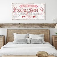 Kissing Booth, Valentinstag Dekor, Große Leinwand Wand Kunst, Vintage Decor, Schilder, Zeichen, Verziehren von OliveBranchFarmhouse