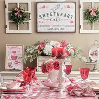 Sweetheart Cafe, Valentinstag Zeichen, Geschenk, Amor Dekor, Große Leinwand Wand Kunst, Vintage Schilder, Übergroße Kunst von OliveBranchFarmhouse
