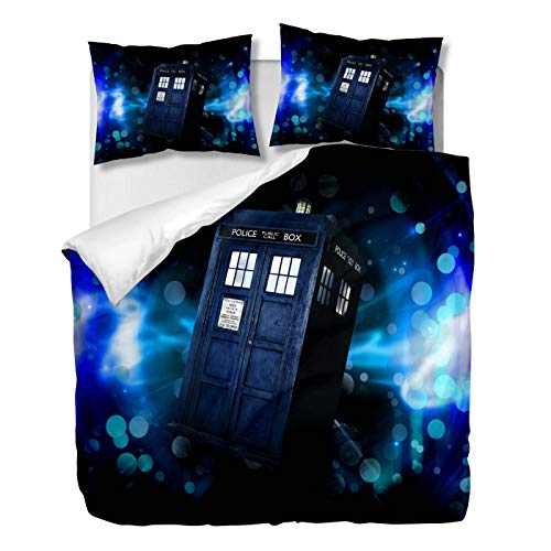 OliveSleep The Doctor Bettbezug-Set für Doppelbett, Blauer Traumhintergrund, Bettbezug-Set, dekoratives 3-teiliges Bettwäsche-Set mit 2 Kissenbezügen, (Multi 7, Doppelbett) von OliveSleep