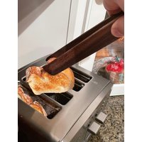 Toaster Zange, Holzzange, Hochwertige Schwarze Nussbaum Holz Servier Für Salat, Grill, Brot Toast, Bacon, Muffin, Bagel. | Nachhaltig von OliveWoodGlory
