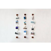 Walnuss Holz Fotowand Display Mini Wäscheklammern Vertikal Horizontal von Olivehouse1