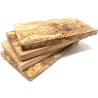 Olivenholz-erleben Frühstücksbrett "eckig aus hochwertigem naturbelassenem Olivenholz" Mediterraner Look, einzigartige Maserung, je Gr. 25x15 cm von Olivenholz-Erleben