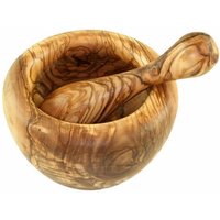 Olivenholz-erleben Mörser "rund inkl. Stößel, Olivenholz" Funktionaler Mörser aus Olivenholz, gerundeter Rand oben von Olivenholz-Erleben