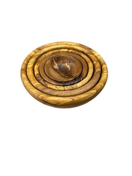 Olivenholz erleben 5er Set Schalen rund aus Olivenholz von Olivenholz erleben