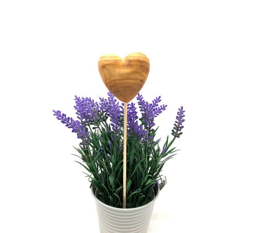 Olivenholz-erleben Blumenkasten Blumenstecker aus Olivenholz Herz 3D / Handschmeichler (1 St) von Olivenholz-erleben