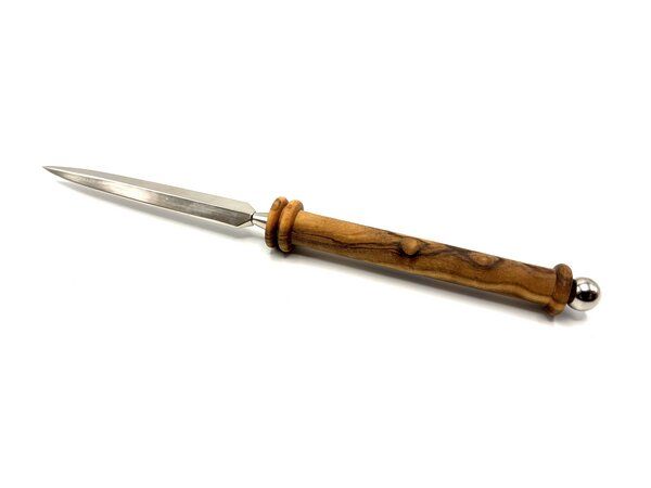 Olivenholz erleben Brieföffner SILVER CUT, Griff aus Olivenholz von Olivenholz erleben