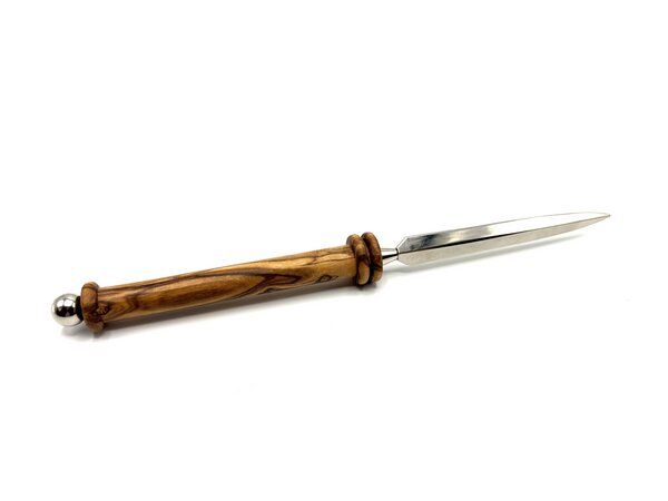 Olivenholz erleben Brieföffner SILVER CUT, Griff aus Olivenholz von Olivenholz erleben