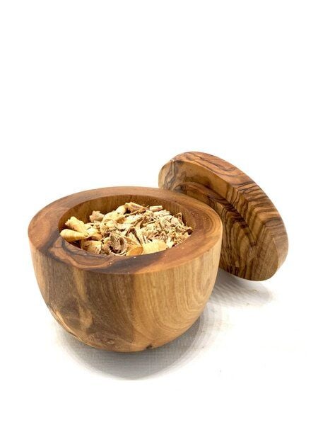 Olivenholz erleben Duft-Dose aus Olivenholz mit Deckel Olivenholz erleben Duft-Dose aus Olivenholz mit Deckel von Olivenholz erleben