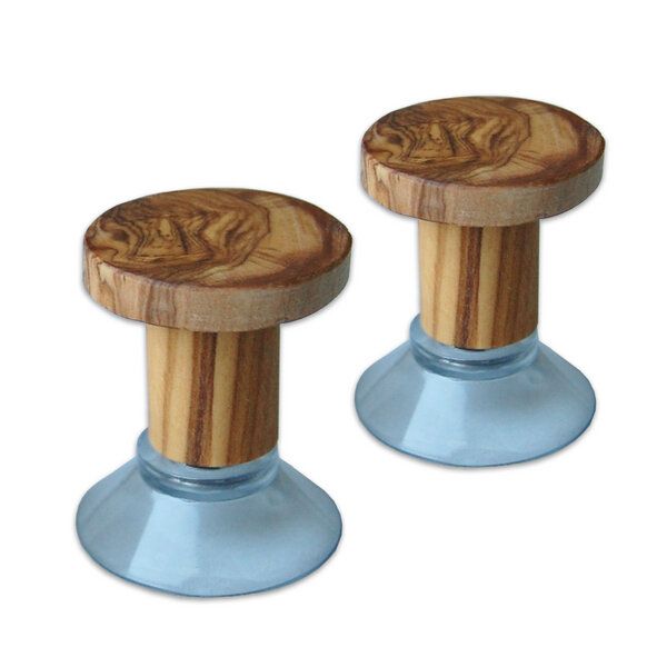 Olivenholz erleben Handtuchhaken PLOP mit Gumminoppen - 2er Set von Olivenholz erleben