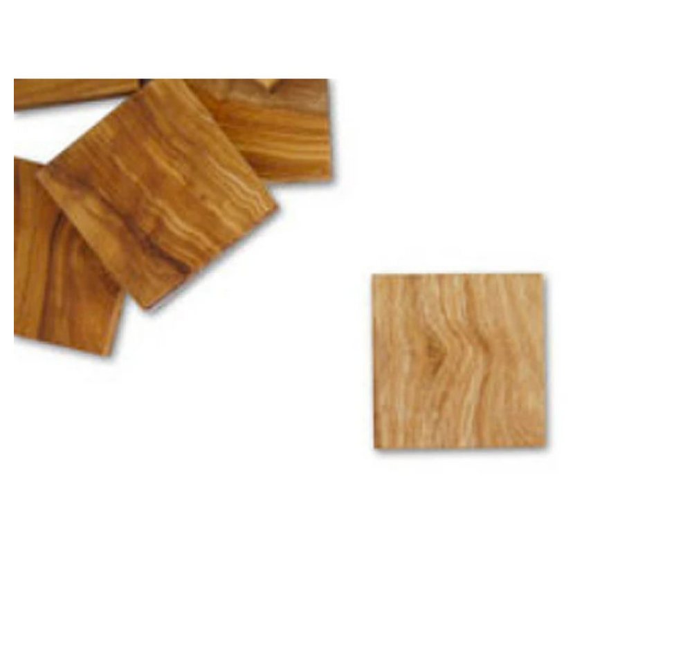 Olivenholz-erleben Holzbett 10 Olivenholz-Plättchen, quadratisch (3,2 x 3,2 x 0,5 cm) (10-tlg), Olivenholz- Plättchen von Olivenholz-erleben