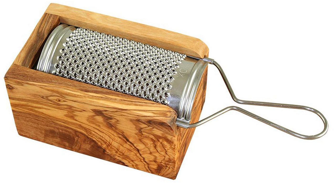 Olivenholz-erleben Käsereibe für Hartkäse und Muskat, aus Edelstahl mit Olivenholzbox, Edelstahl, Olivenholz, (Set, 2-St., Metallreibe Edelstahl mit Auffangbox aus Olivenholz), Metallreibe aus Edelstahl, Auffangbox aus Olivenholz, auch für Muskat Olivenholz-erleben Käsereibe für Hartkäse und Muskat, aus Edelstahl mit Olivenholzbox, Edelstahl, Olivenholz, (Set, 2-St., Metallreibe Edelstahl mit Auffangbox aus Olivenholz), Metallreibe aus Edelstahl, Auffangbox aus Olivenholz, auch für Muskat von Olivenholz-erleben