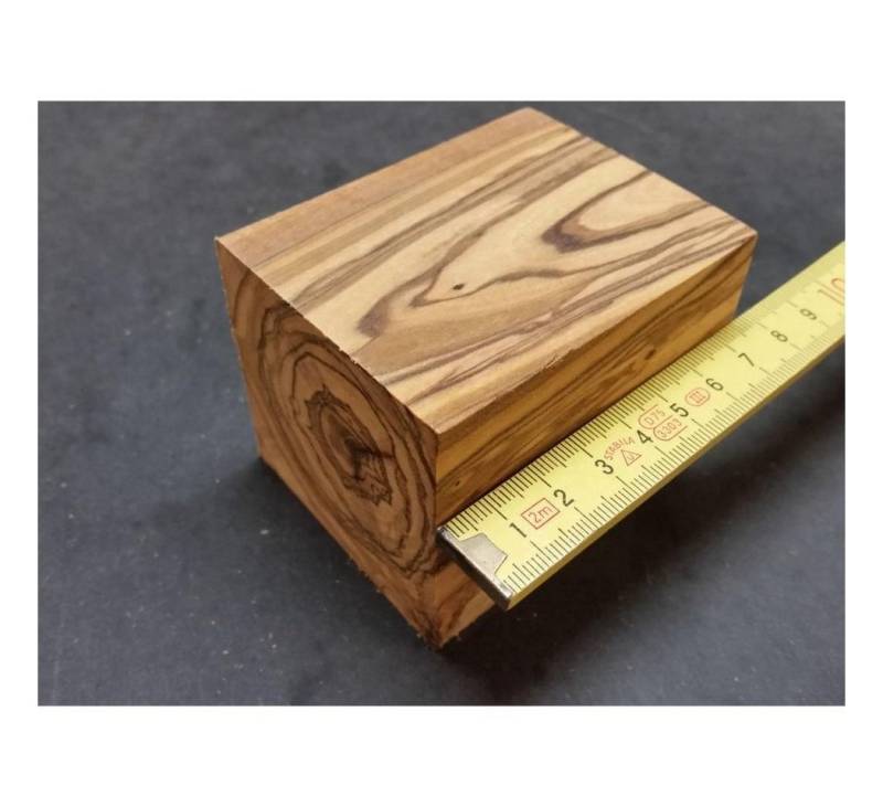 Olivenholz-erleben Kantholz Kantholz 9x9x6 cm aus Olivenholz, (1-tlg), wunderschöne Maserung von Olivenholz-erleben