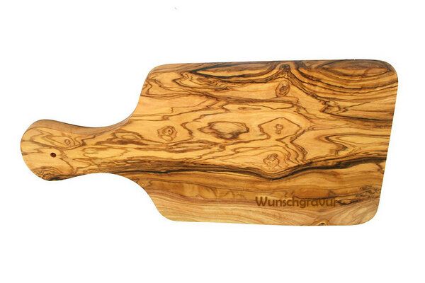 Olivenholz erleben Kräuter- und Schneidebrett (30 cm) als 2er Set aus Olivenholz von Olivenholz erleben