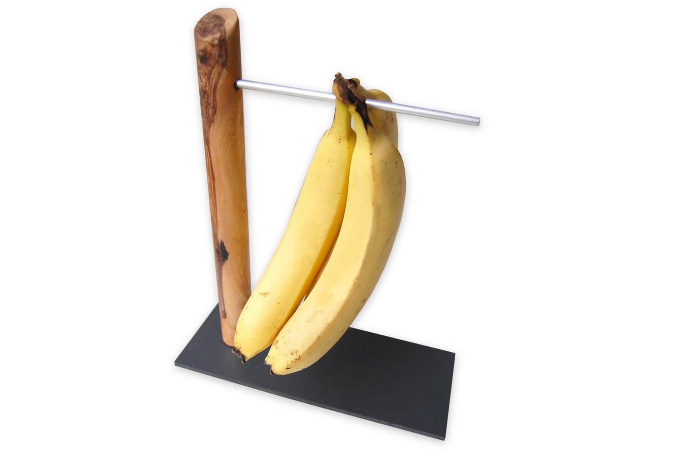 Olivenholz-erleben Obstschale Bananenhalter / Weintraubenhalter aus Olivenholz, (1-tlg), Längere Haltbarkeit von Bananen und Weintrauben von Olivenholz-erleben