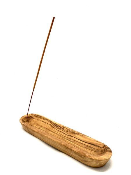 Olivenholz erleben Räucherschale oval glatt 16cm, rustikal 16 cm oder oval 25 cm aus Olivenholz von Olivenholz erleben