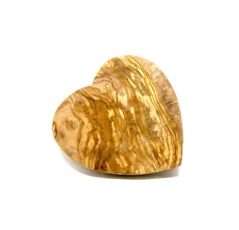 Olivenholz-erleben Schneidebrett in Herzform MINI aus echtem Olivenholz mit einmaliger Maserung, (1-St), Ein Stück Natur in Herzform – liebevoll, einzigartig, naturbelassen von Olivenholz-erleben