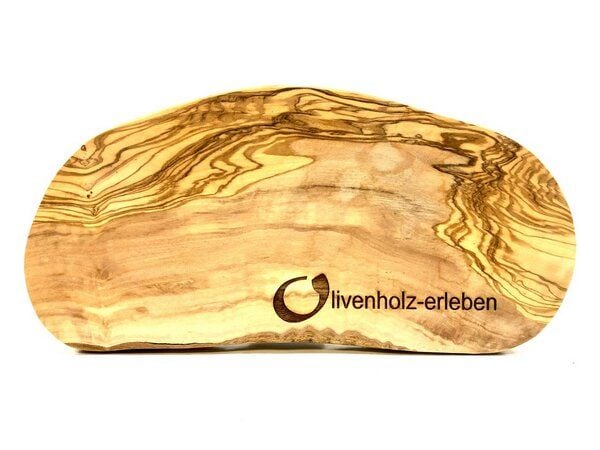 Olivenholz erleben Schneidebrett aus Olivenholz mit rustikalem Rand Olivenholz erleben Schneidebrett aus Olivenholz mit rustikalem Rand von Olivenholz erleben