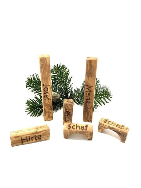 Olivenholz erleben Weihnachtskrippe "MODERN LIFE" aus Olivenholz von Olivenholz erleben