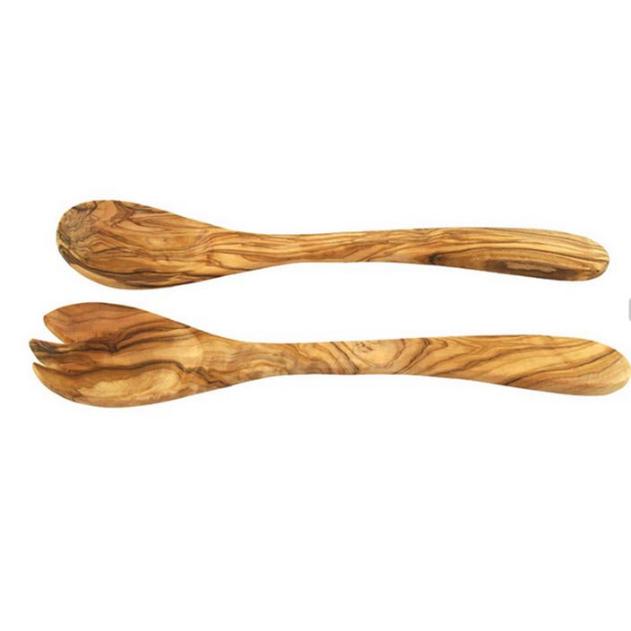 Salatbesteck aus Olivenholz 30 cm von Olivenholz erleben