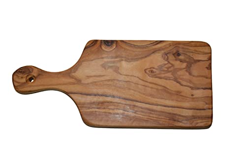 Servier- und Schneidebrett Brotzeitbrett Olivenholz Frühstücksbrett Käsebrett Tranchierbrett Unikat (Groß: ca. 30 cm x 14 cm) von Olivenholz