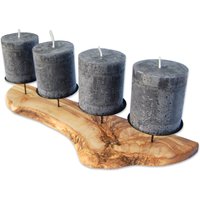 Kerzenhalter Advent Für 4 Stumpenkerzen Auf Rustikalem Naturbelassenem Olivenholzbrett Perfekt Als Adventskranz Adventsgesteck Weihnachtlich von Olivenholzerleben