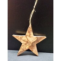 stern Als Weihnachtsbaumanhänger, Olivenholz, Mitbringsel, Christbaumschmuck, Deko von Olivenholzerleben