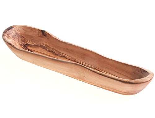 Olivenholz Schale, Baguette- und Brotschale, hochwertige Schale mit antibakterieller Wirkung, besonders hygienisch (25cm) von Olivenholzmarkt