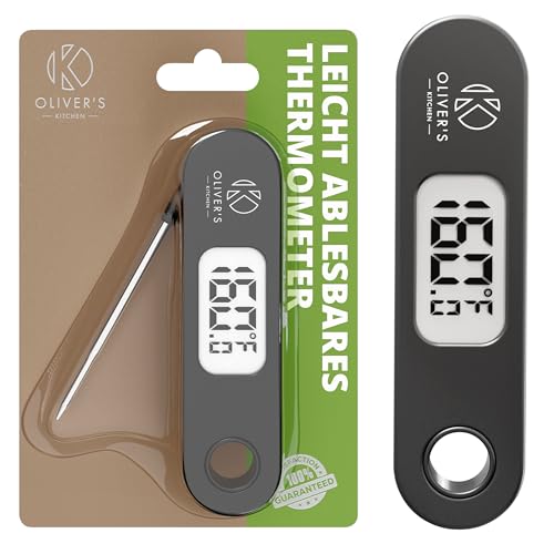 Oliver's Kitchen ® Digitales Fleischthermometer, Bratenthermometer - Schnell & Präzise - Benutzerfreundliches LCD - Display - Für Grillen, Braten, Kochen, Backen, BBQ von Oliver's Kitchen