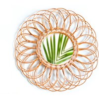 Blumenförmiger Rattan Spiegel - Sunburst Boho -Boho Home Decor-Vintage Style Wandspiegel von OliverBDesign